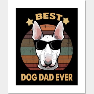 Vintage Dog Dad Bull Terrier Gift For Father's Day Gift Posters and Art